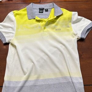 Boss Kids Polo Shirt in Yellow, White, and Gray
